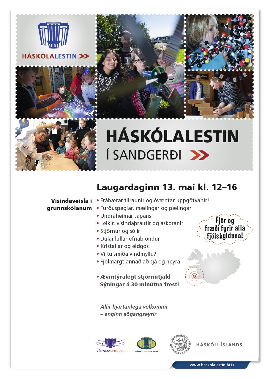Háskólalestin í Sandgerði á laugardaginn