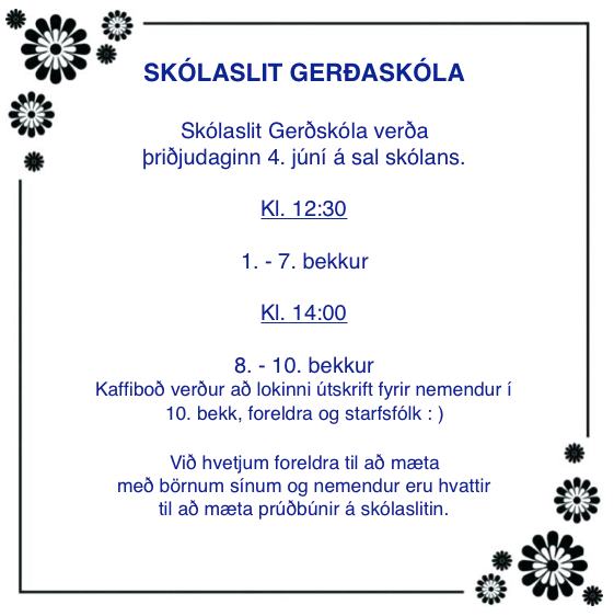 Skólaslit 2019