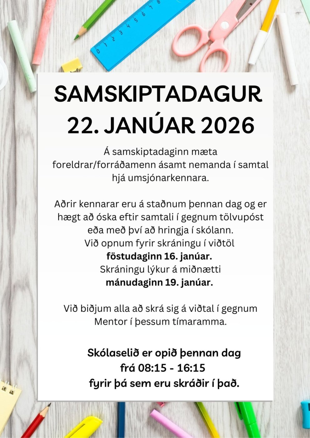 Samskiptadagur 22. janúar 2026
