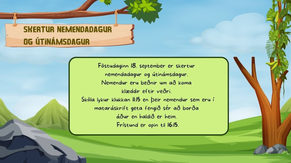 Skertur nemendadagur/útinámsdagur