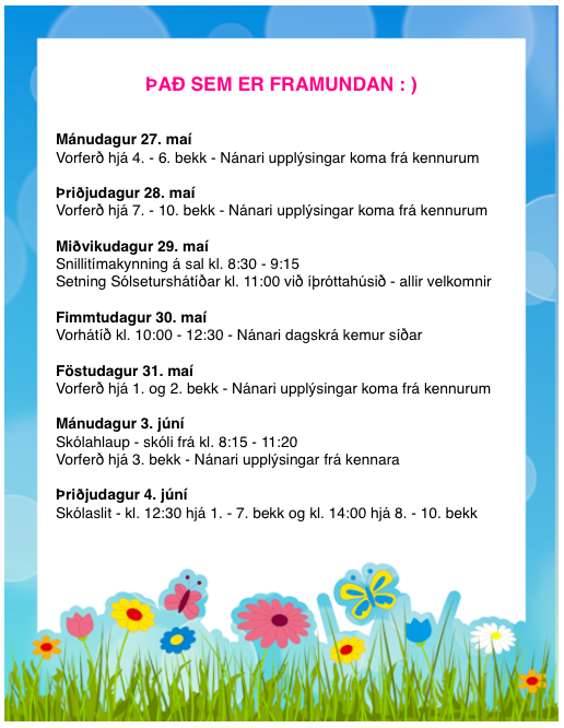 Framundan í Gerðaskóla