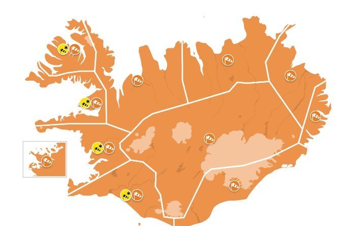 Vegna appelsínugulrar viðvörunar