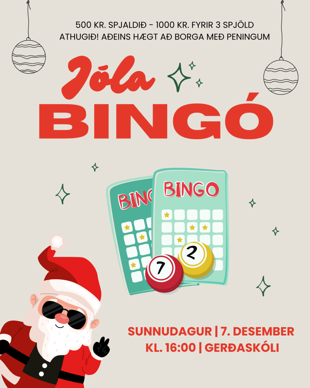 Jólabingó foreldrafélags Gerðaskóla