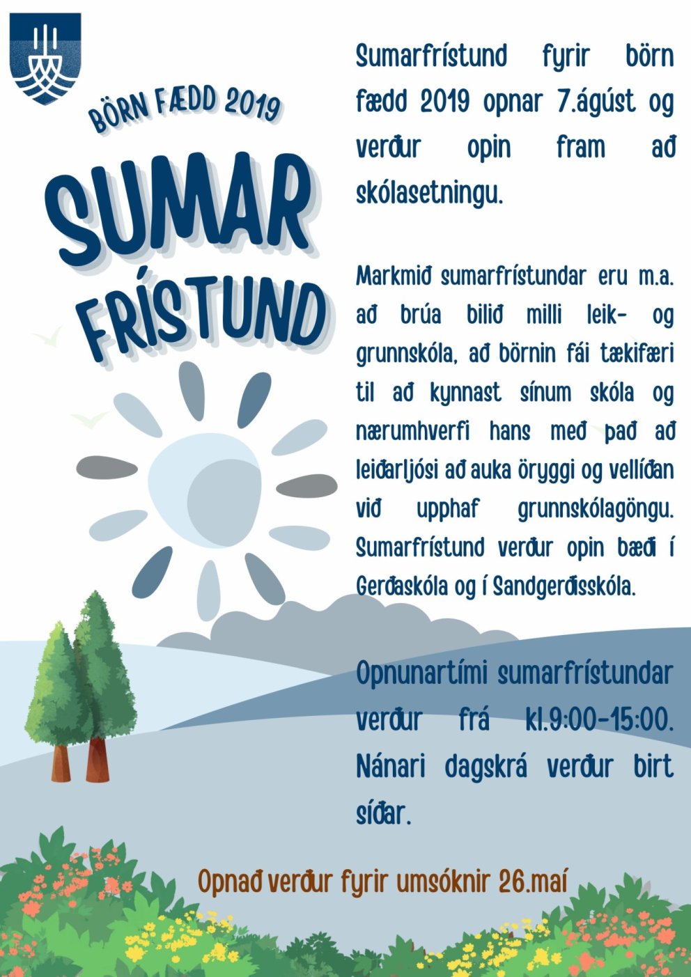 Sumarfrístund fyrir börn fædd 2019