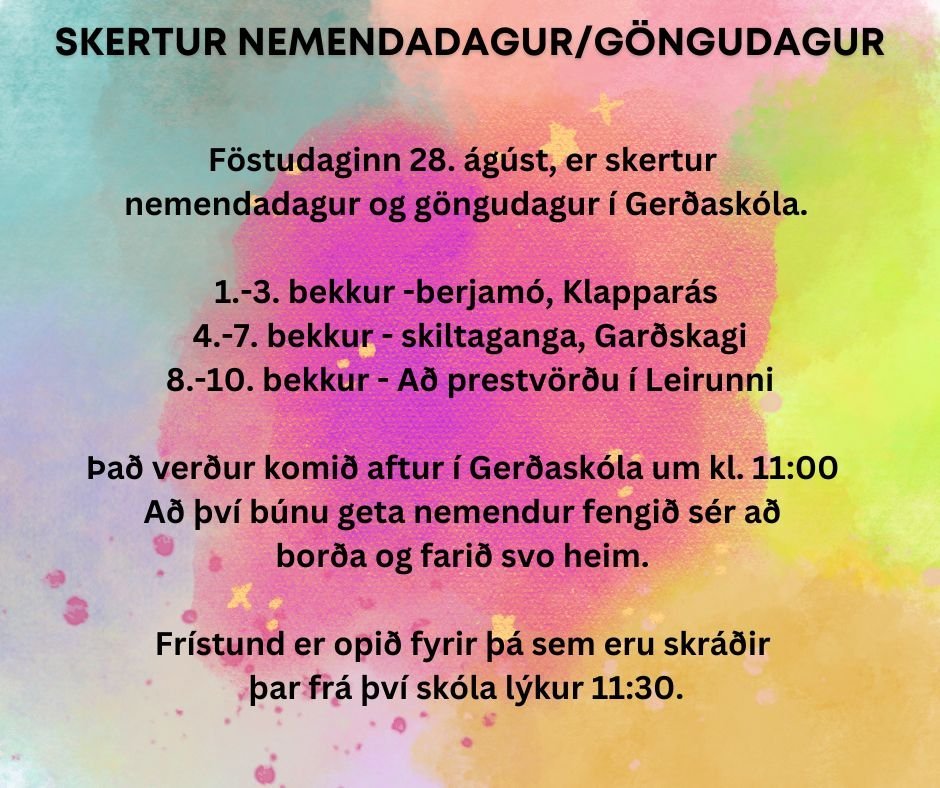 Skertur nemendadagur/göngudagur