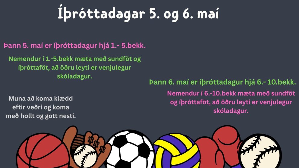 Íþróttadagar 5. og 6. maí