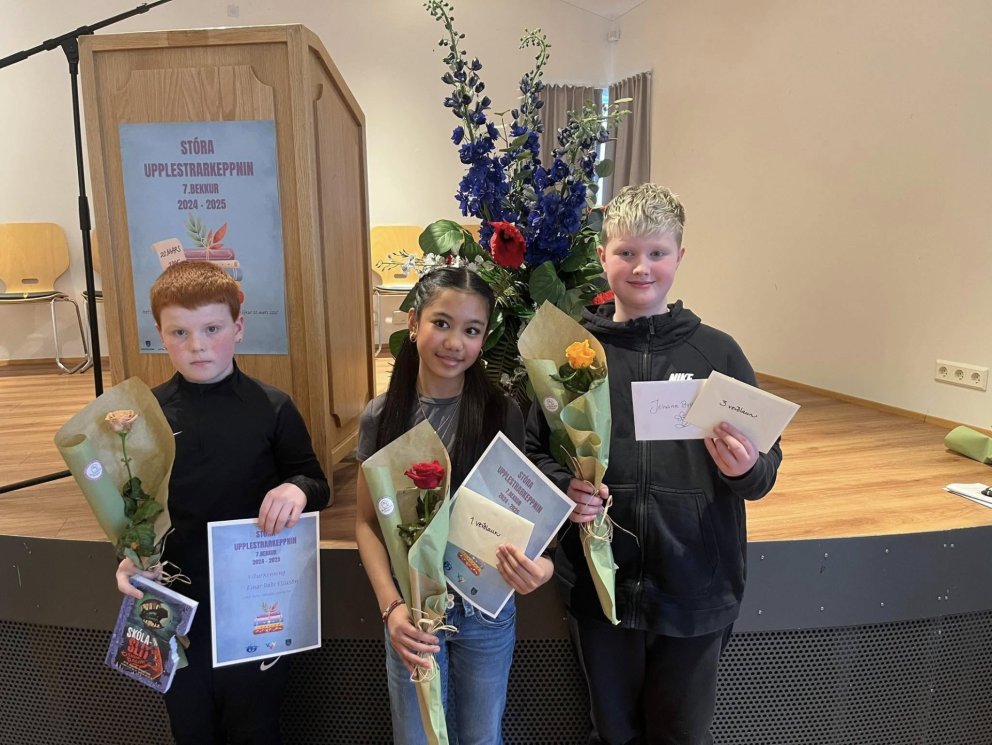 Stóra upplestrarkeppnin – 1. og 3. sæti til Gerðaskóla