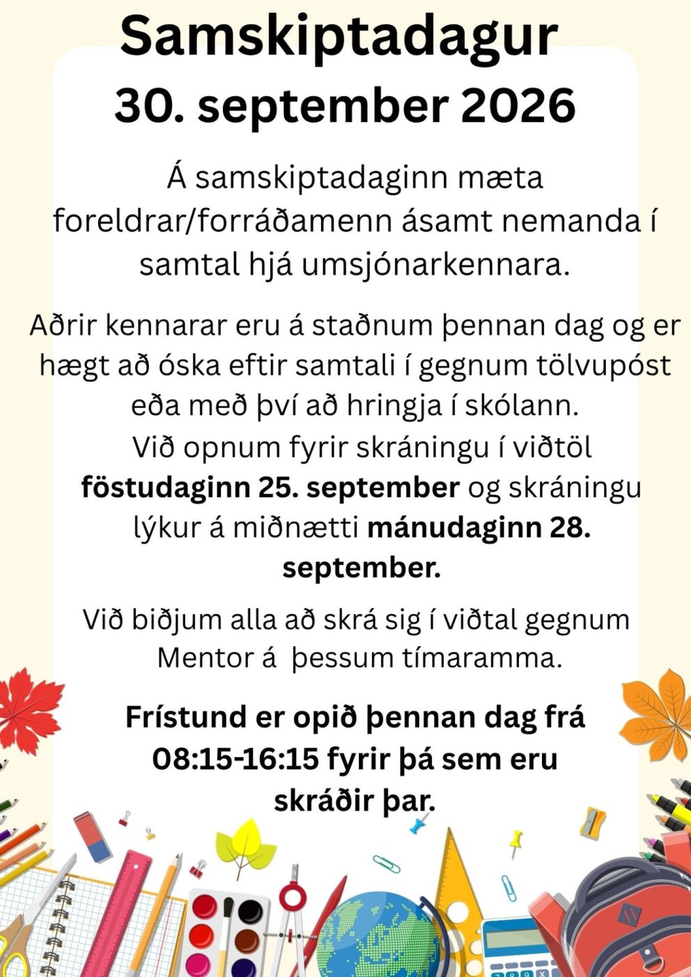 Samskiptadagur 30. september 2026