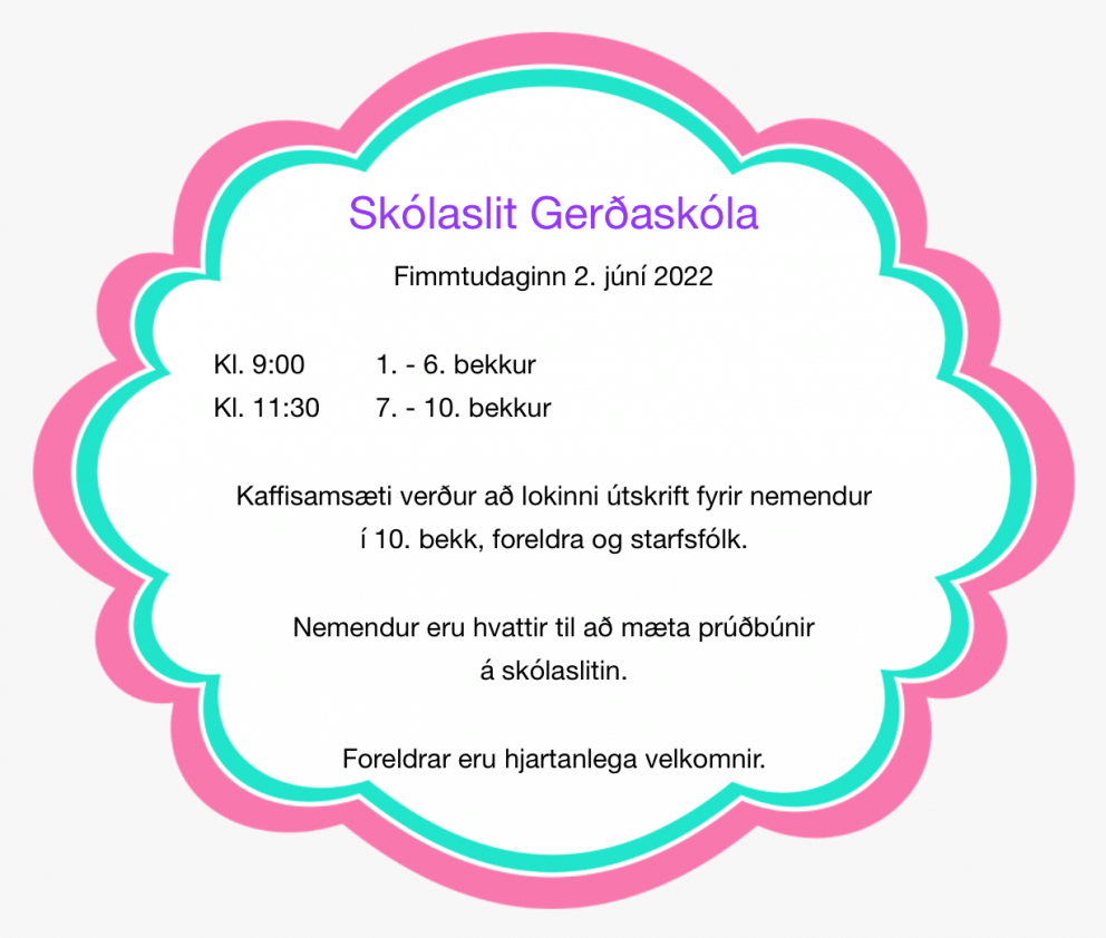 Skólaslit Gerðaskóla skólaárið 2021-2022