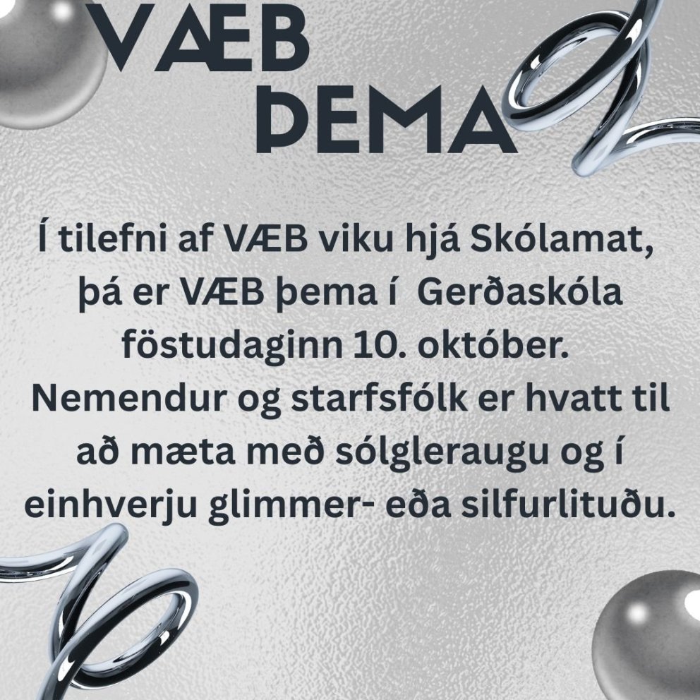 VÆB þema föstudaginn 10.10.2025