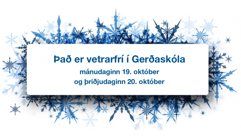 Vetrarfrí 19. og 20. október