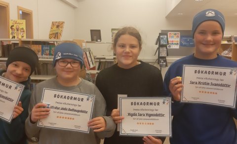 Frábærir bókaormar í Gerðaskóla.