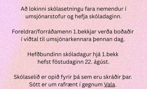 Skólasetning Gerðaskóla 21. ágúst 2025