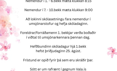 Skólasetning Gerðaskóla 24. ágúst 2026