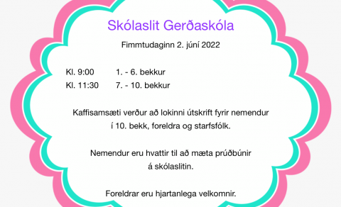 Skólaslit Gerðaskóla skólaárið 2021-2022